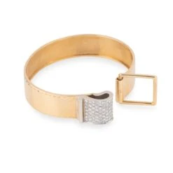 Bracelet Rigide En Or Jaune Et Diamant -Castafiore Boutique bracelet rigide en or jaune et diamant 296340