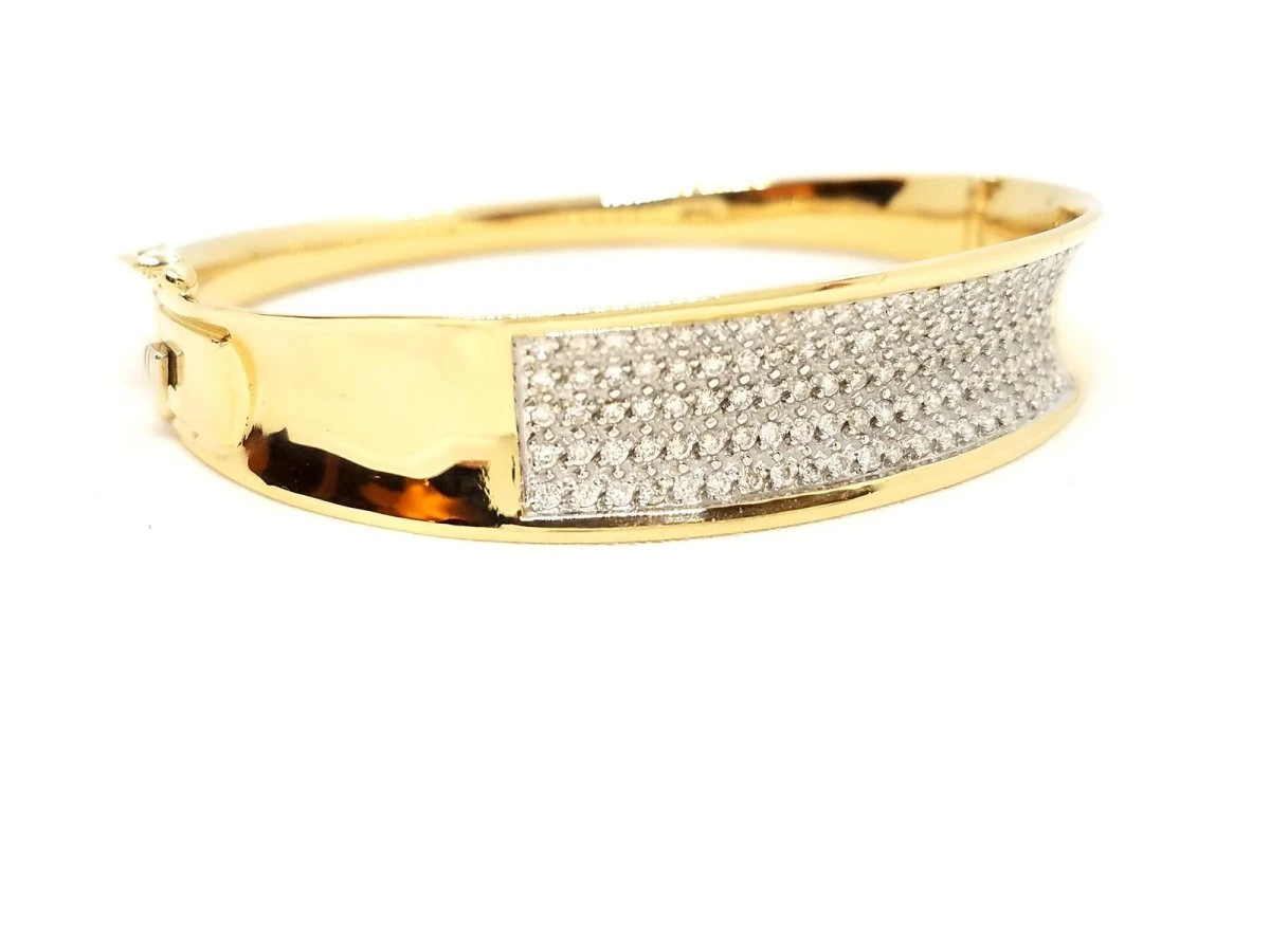 Bracelet Rigide En Or Jaune Pavé Diamants 13 Bracelet Rigide En Or Jaune Pavé Diamants – Image 13