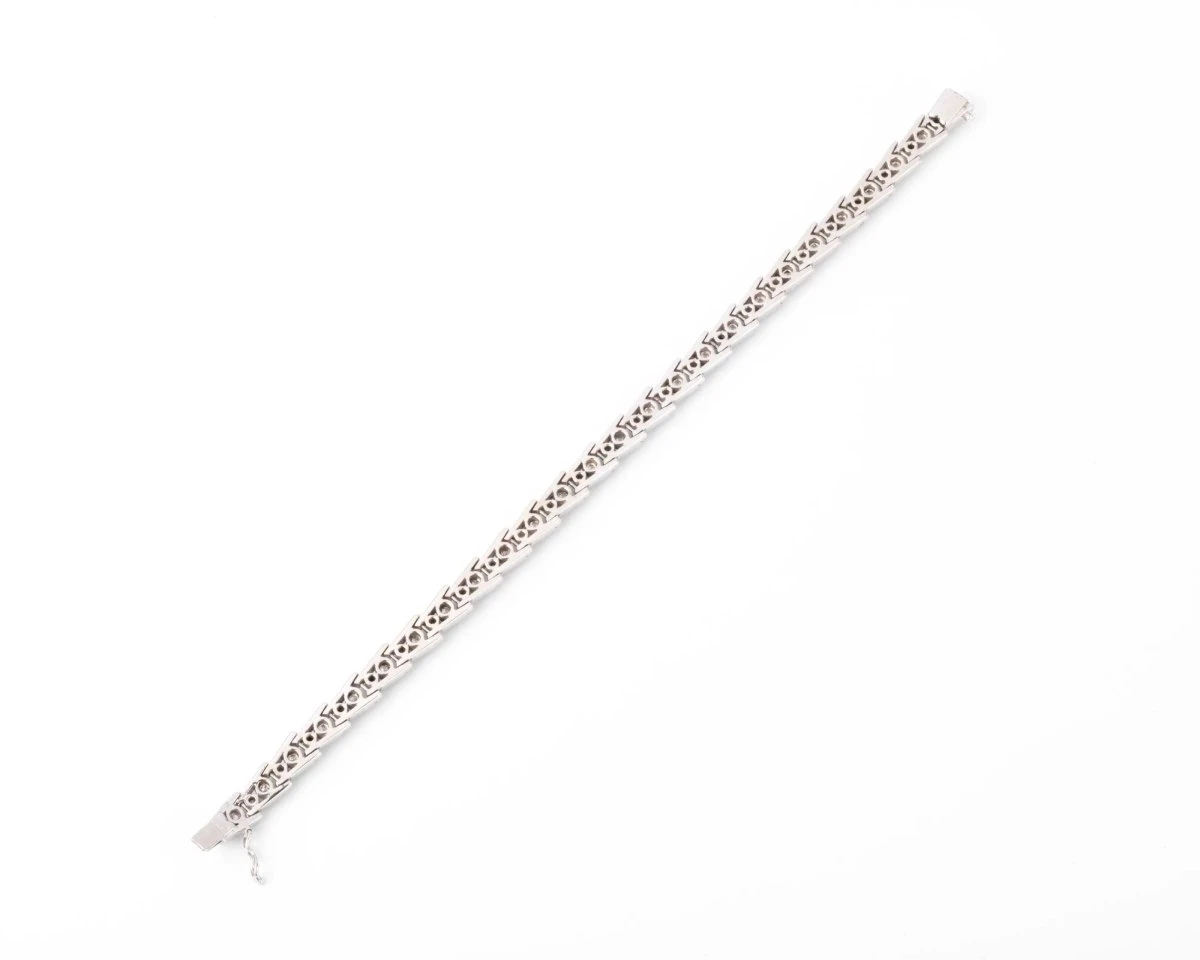 Bracelet Riviere En Diamant Or Gris Et Platine 5 Bracelet Riviere En Diamant Or Gris Et Platine – Image 5