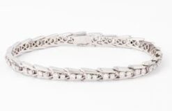 Bracelet Riviere En Diamant Or Gris Et Platine