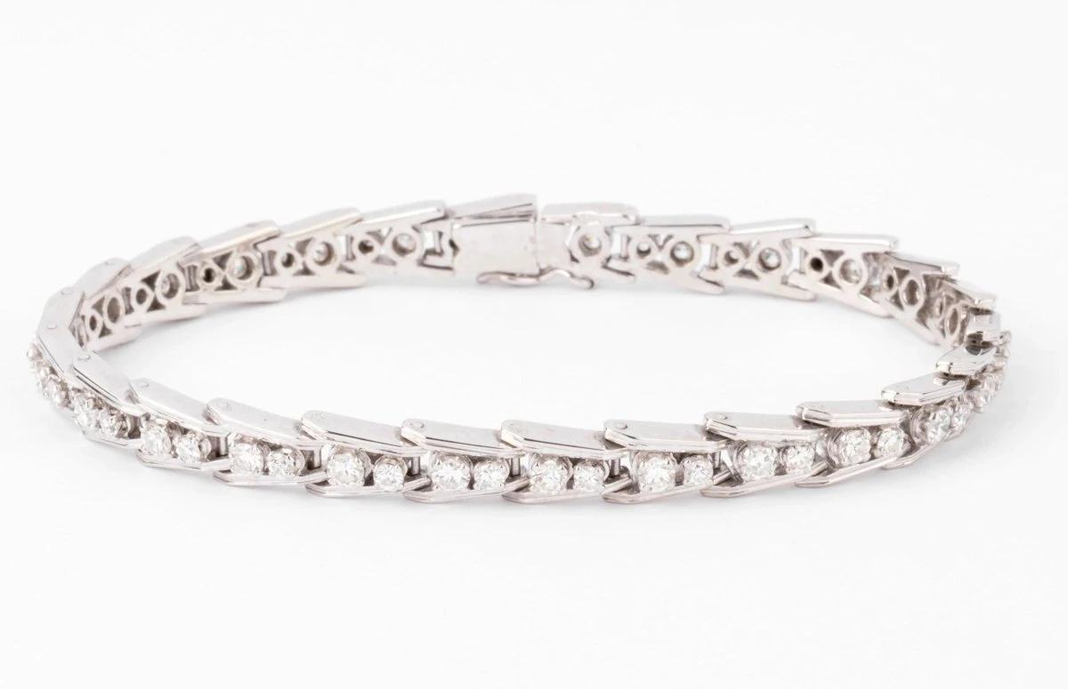 Bracelet Riviere En Diamant Or Gris Et Platine 1 Bracelet Riviere En Diamant Or Gris Et Platine