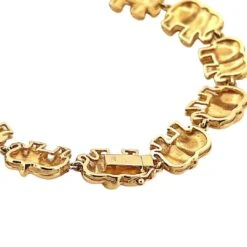 Bracelet Souple Eléphants En Or Jaune Et Diamants -Castafiore Boutique bracelet souple elephants en or jaune et diamants 973039