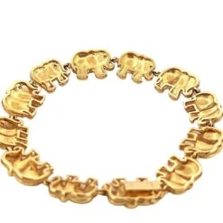 Bracelet Souple Eléphants En Or Jaune Et Diamants -Castafiore Boutique bracelet souple elephants en or jaune et diamants 977133