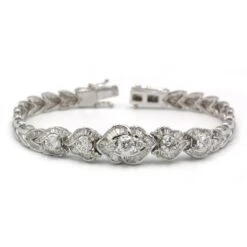 Bracelet Souple En Or Blanc Et Diamants
