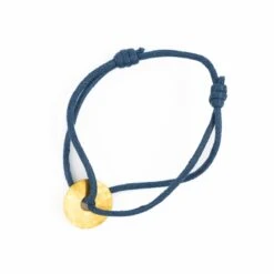 Bracelet Sur Cordon DINH VAN "Pi" En Or Jaune