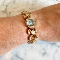 Bracelet Tank En Or Jaune Et Aigue-marine 6 Bracelet Tank En Or Jaune Et Aigue-marine -Castafiore Boutique bracelet tank en or jaune et aigue marine 864545