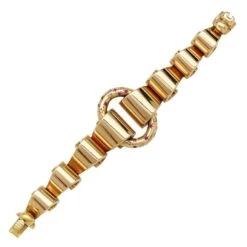 Miller Bracelet Tank En Or Rose, Diamants Et Pierres Rouges -Castafiore Boutique bracelet tank en or rose diamants et pierres rouges 780843