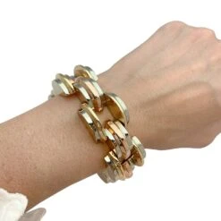 Miller Bracelet Tank, Trois Tons D'or -Castafiore Boutique bracelet tank trois tons dor 618477