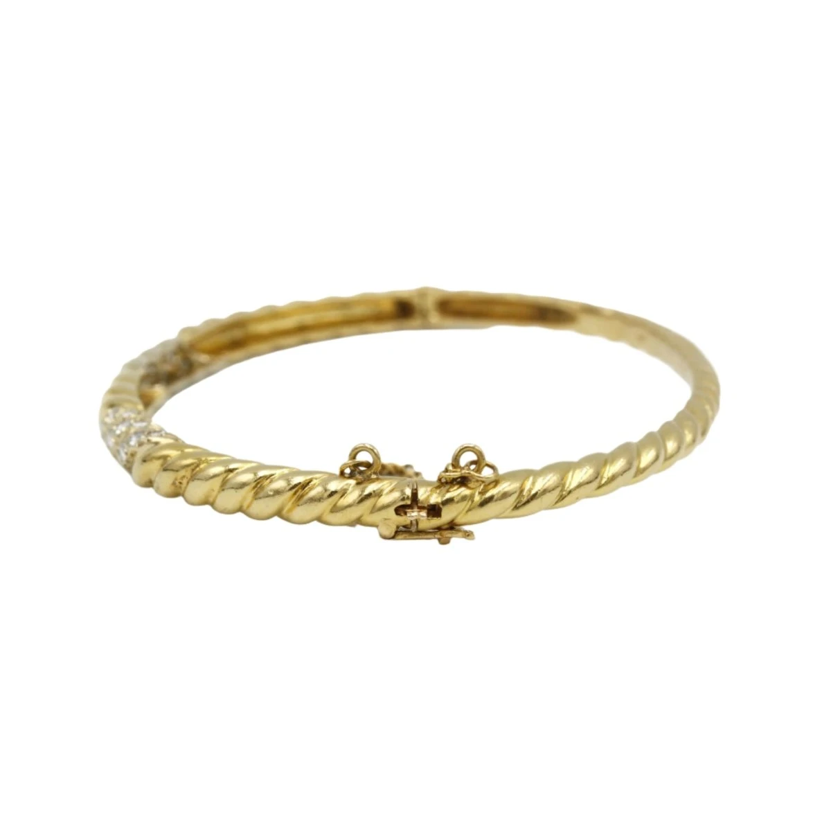 Bracelet Jonc POIRAY En Or Jaune Et Diamants 3 Bracelet Jonc POIRAY En Or Jaune Et Diamants – Image 3