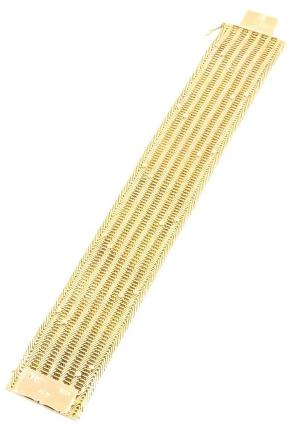 BRACELET TRESSÉ ANNÉES 60' SAPHIRS ET DIAMANTS 5 BRACELET TRESSÉ ANNÉES 60' SAPHIRS ET DIAMANTS – Image 5