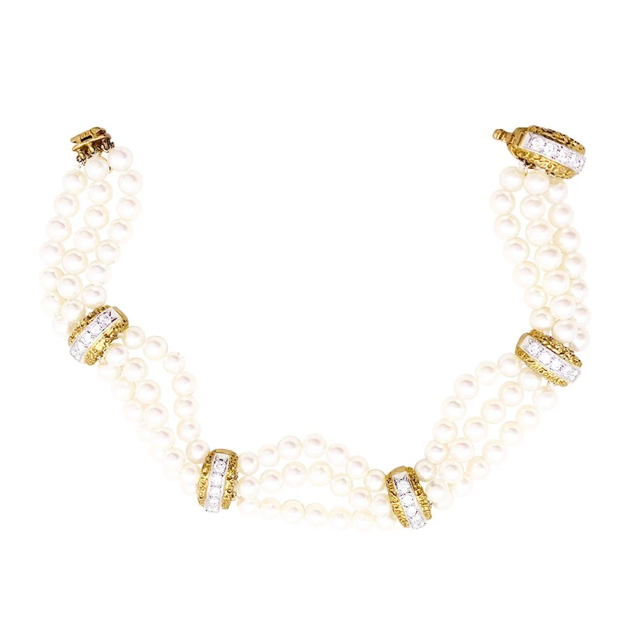 Miller Bracelet VAN CLEEF & ARPELS En Or Jaune, Or Blanc, Perles Et Diamants 4 Miller Bracelet VAN CLEEF & ARPELS En Or Jaune, Or Blanc, Perles Et Diamants – Image 4