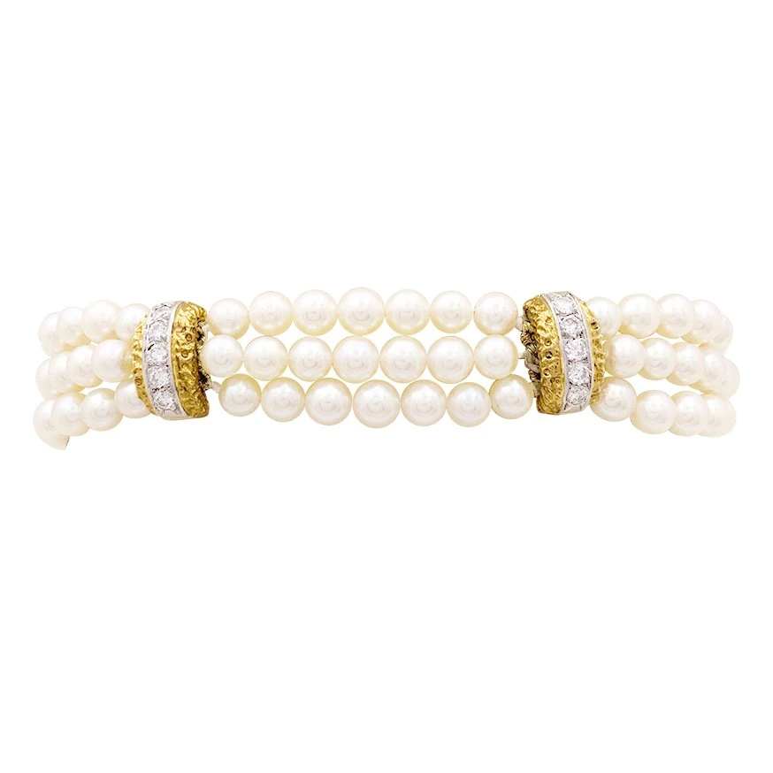 Miller Bracelet VAN CLEEF & ARPELS En Or Jaune, Or Blanc, Perles Et Diamants 1 Miller Bracelet VAN CLEEF & ARPELS En Or Jaune, Or Blanc, Perles Et Diamants