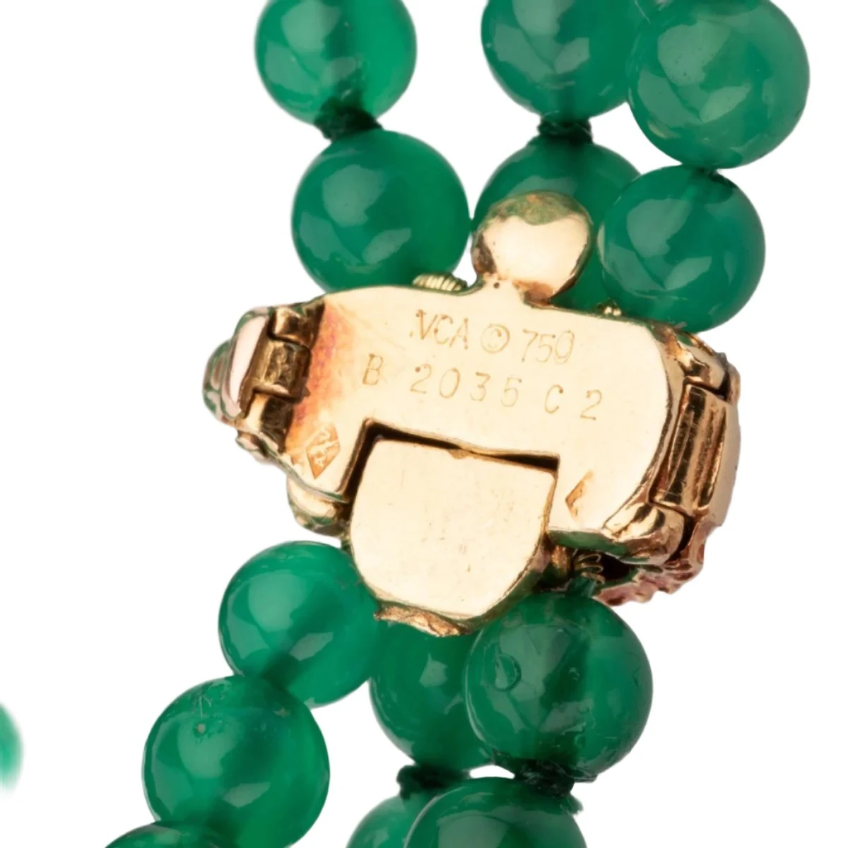 Bracelet VAN CLEEF & ARPELS En Or Jaune, Chrysoprase Et Diamants 6 Bracelet VAN CLEEF & ARPELS En Or Jaune, Chrysoprase Et Diamants – Image 6