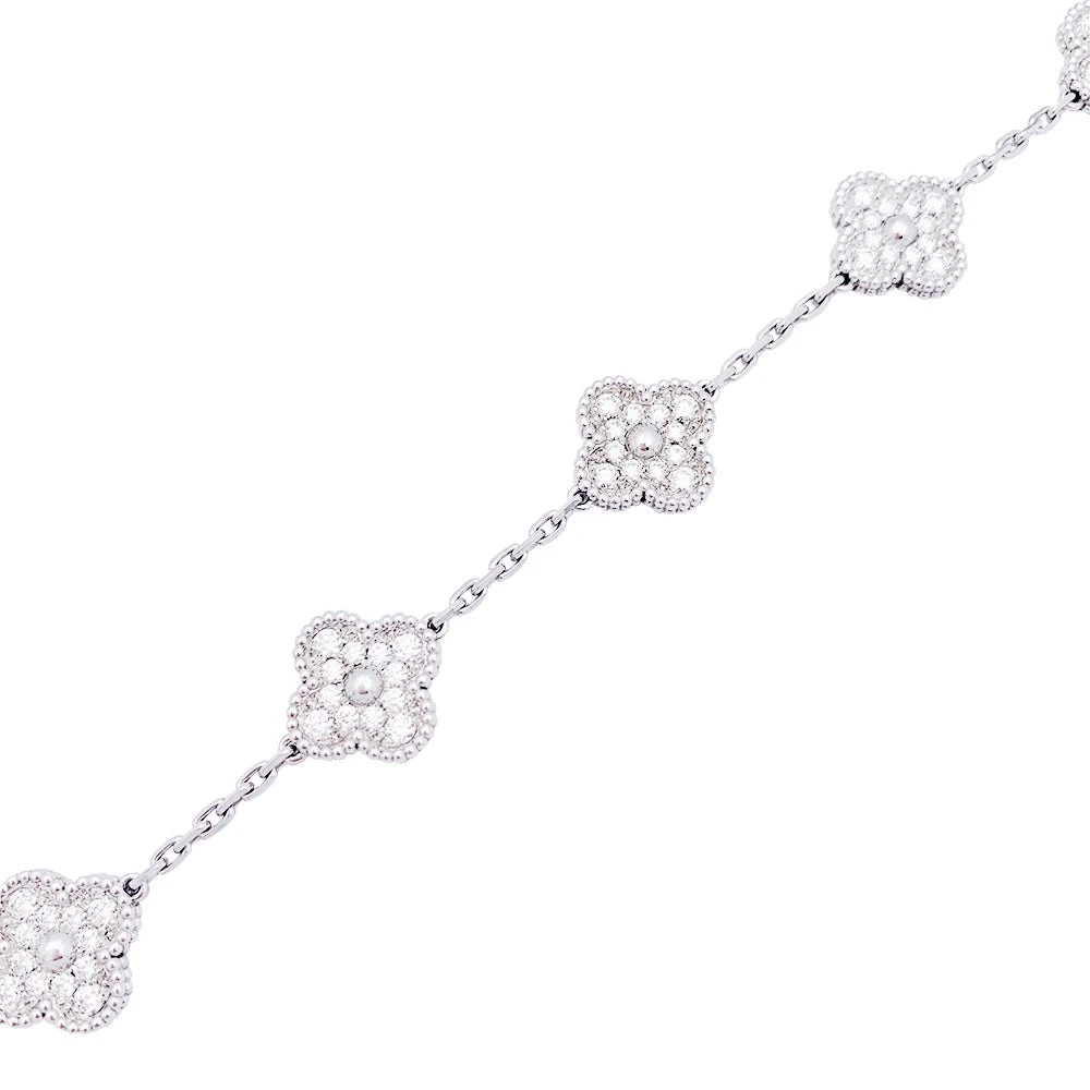 Miller Bracelet VAN CLEEF & ARPELS "Vintage Alhambra" En Or Blanc Et Diamants 3 Miller Bracelet VAN CLEEF & ARPELS "Vintage Alhambra" En Or Blanc Et Diamants – Image 3