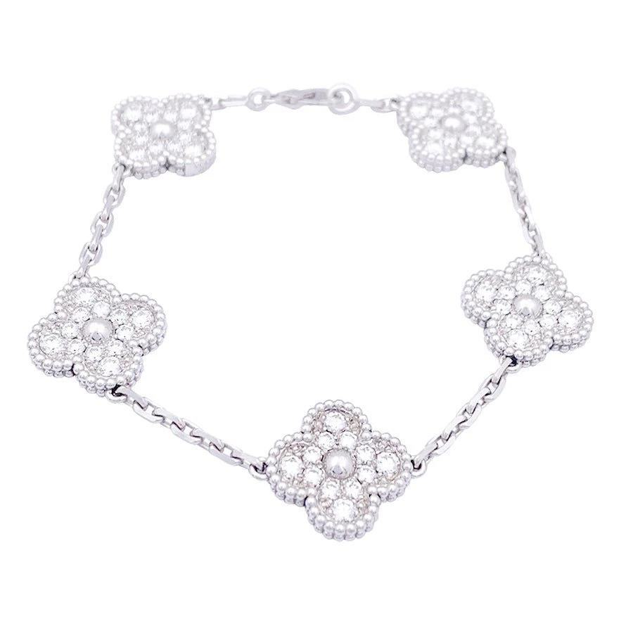 Miller Bracelet VAN CLEEF & ARPELS "Vintage Alhambra" En Or Blanc Et Diamants 1 Miller Bracelet VAN CLEEF & ARPELS "Vintage Alhambra" En Or Blanc Et Diamants