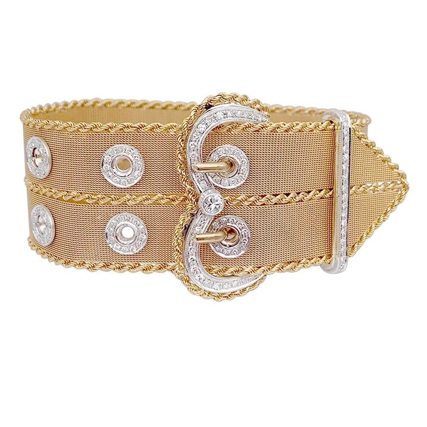 Miller Bracelet Vintage "Ceinture", Or Rose Et Diamants 1 Miller Bracelet Vintage "Ceinture", Or Rose Et Diamants