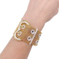 Miller Bracelet Vintage "Ceinture", Or Rose Et Diamants 20 Miller Bracelet Vintage "Ceinture", Or Rose Et Diamants -Castafiore Boutique bracelet vintage ceinture or rose et diamants 392439