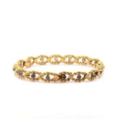 Bracelet Vintage En Or Jaune Et Saphirs -Castafiore Boutique bracelet vintage en or jaune et saphirs 438250