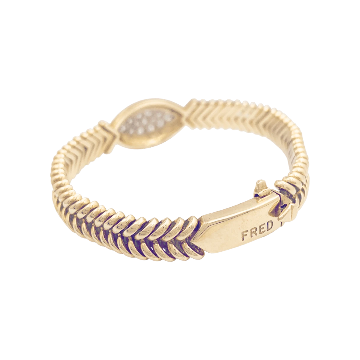 Miller Bracelet Vintage FRED En Or Jaune Et Diamants 4 Miller Bracelet Vintage FRED En Or Jaune Et Diamants – Image 4