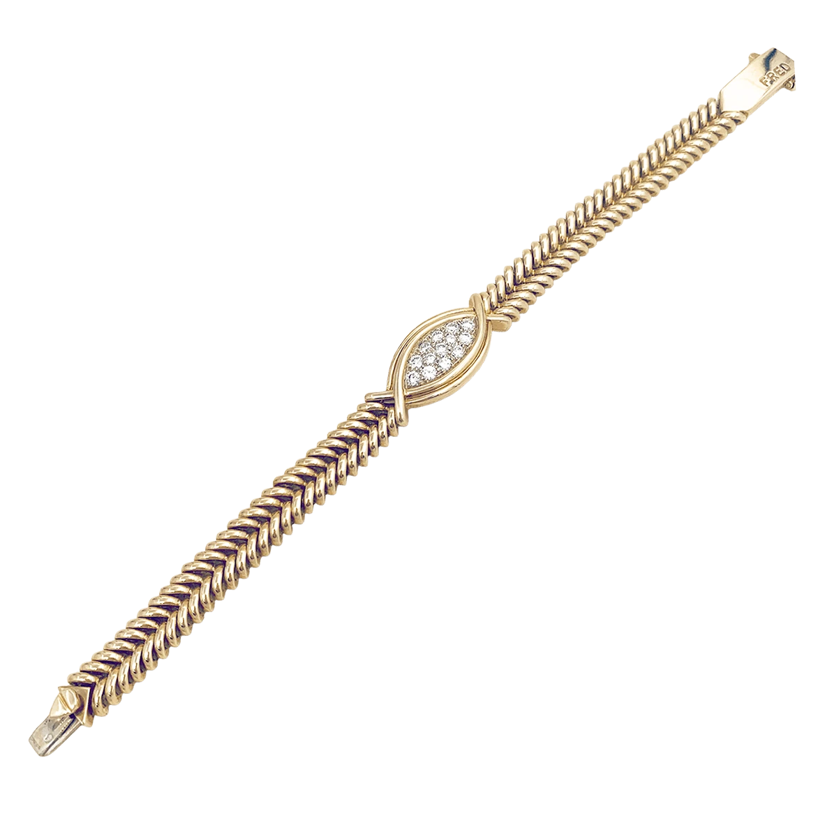 Miller Bracelet Vintage FRED En Or Jaune Et Diamants 5 Miller Bracelet Vintage FRED En Or Jaune Et Diamants – Image 5