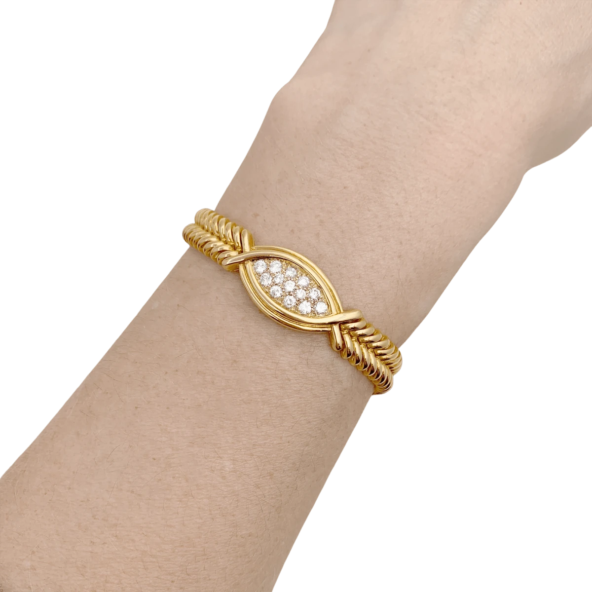 Miller Bracelet Vintage FRED En Or Jaune Et Diamants 2 Miller Bracelet Vintage FRED En Or Jaune Et Diamants – Image 2