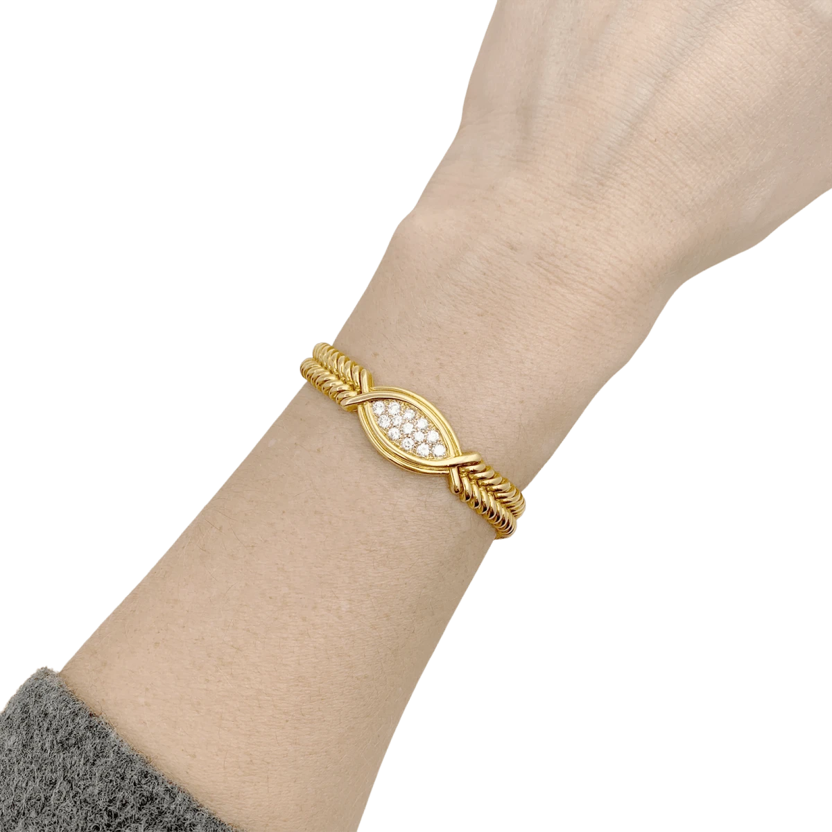 Miller Bracelet Vintage FRED En Or Jaune Et Diamants 3 Miller Bracelet Vintage FRED En Or Jaune Et Diamants – Image 3