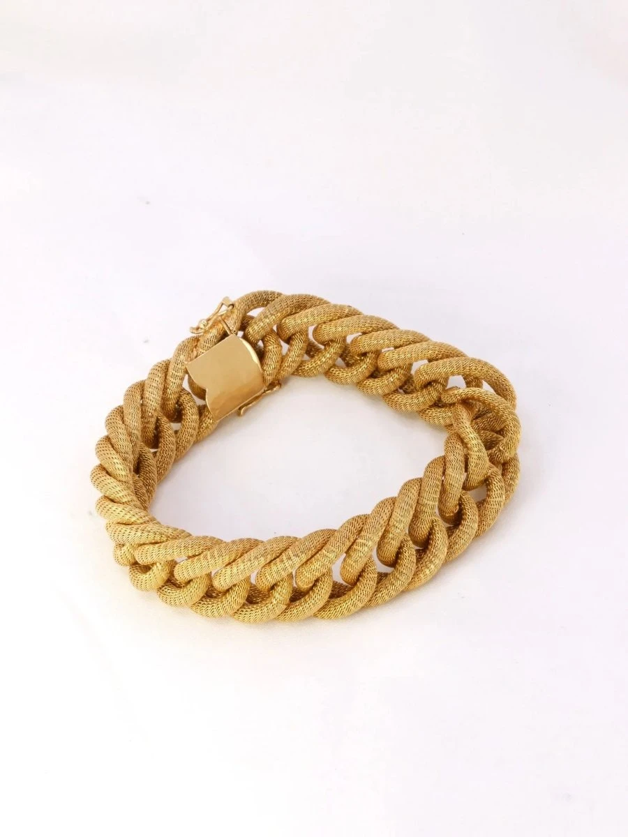Bracelet Vintage Maille Tressee Or Jaune 6 Bracelet Vintage Maille Tressee Or Jaune – Image 6