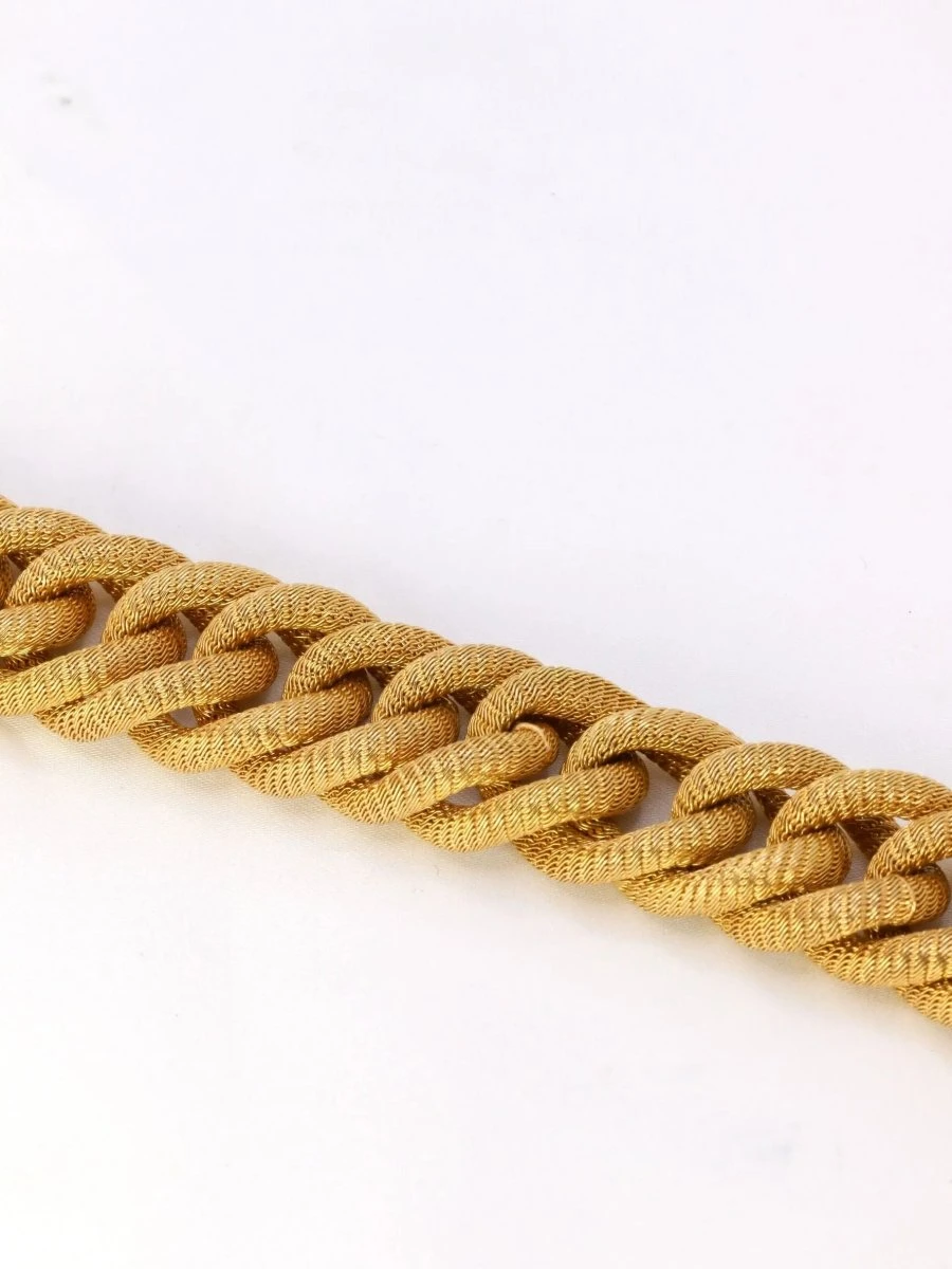 Bracelet Vintage Maille Tressee Or Jaune 5 Bracelet Vintage Maille Tressee Or Jaune – Image 5