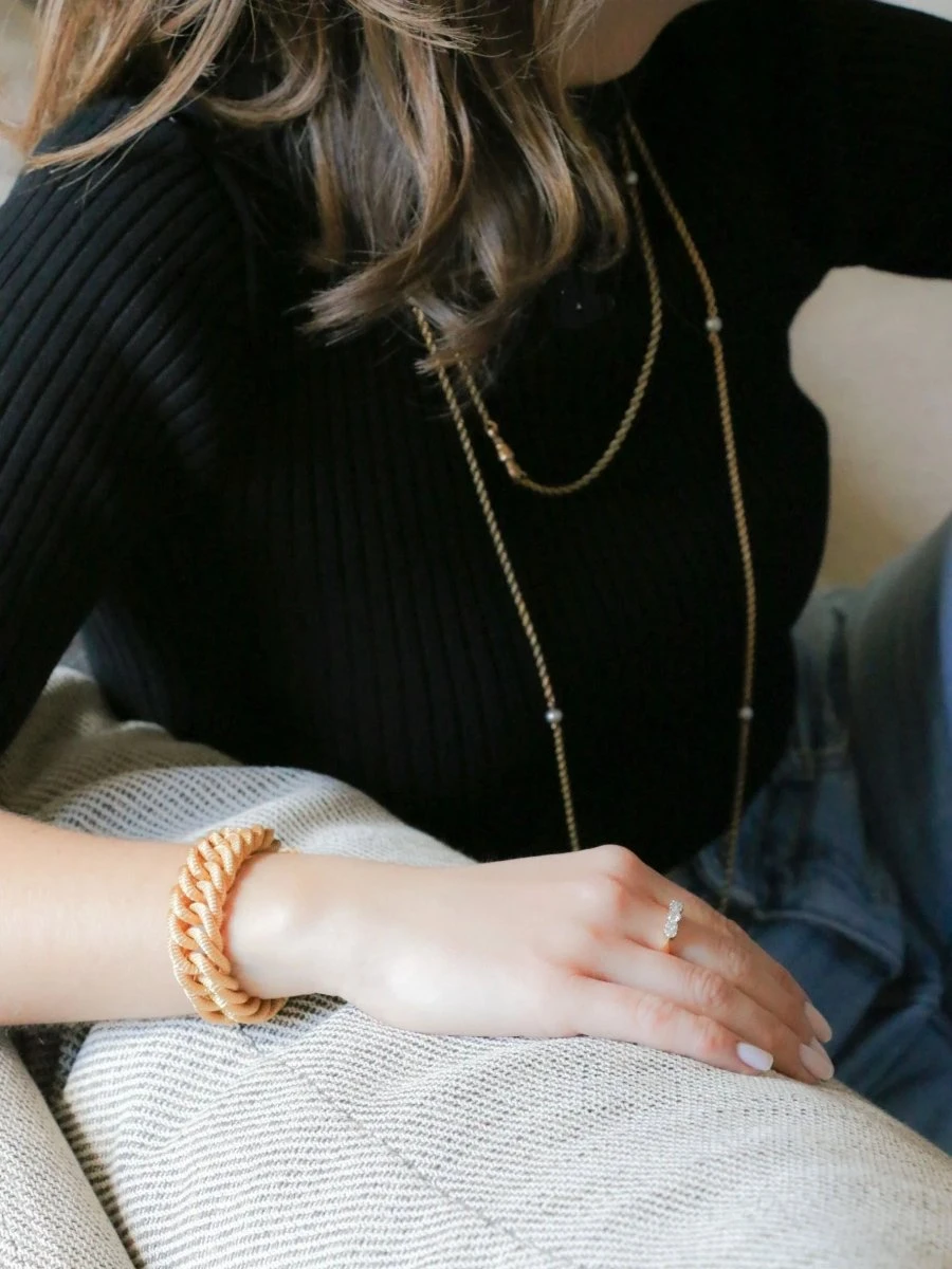 Bracelet Vintage Maille Tressee Or Jaune 7 Bracelet Vintage Maille Tressee Or Jaune – Image 7