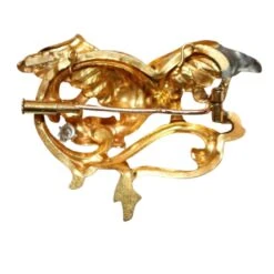 Broche - Pendentif Chimère En Or Jaune Et En Diamant -Castafiore Boutique broche pendentif chimere en or jaune et en diamant 664278