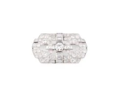 Broche Plaque En Platine Et Diamants