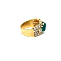 Bague BULGARI "Trombino' émeraude Et Diamants -Castafiore Boutique bulgari emerald diamond trombino gold ring ca 1970s 678030