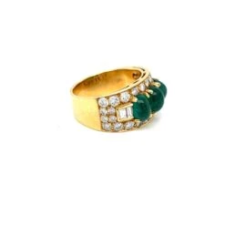Bague BULGARI "Trombino' émeraude Et Diamants -Castafiore Boutique bulgari emerald diamond trombino gold ring ca 1970s 817858