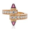 Bague CARTIER "Menottes" En Or Rose, Tourmaline Et Diamants 33 Bague CARTIER "Menottes" En Or Rose, Tourmaline Et Diamants -Castafiore Boutique cartier menotte bague bypass en or rose 18ct avec diamants et tourmaline rose 474075