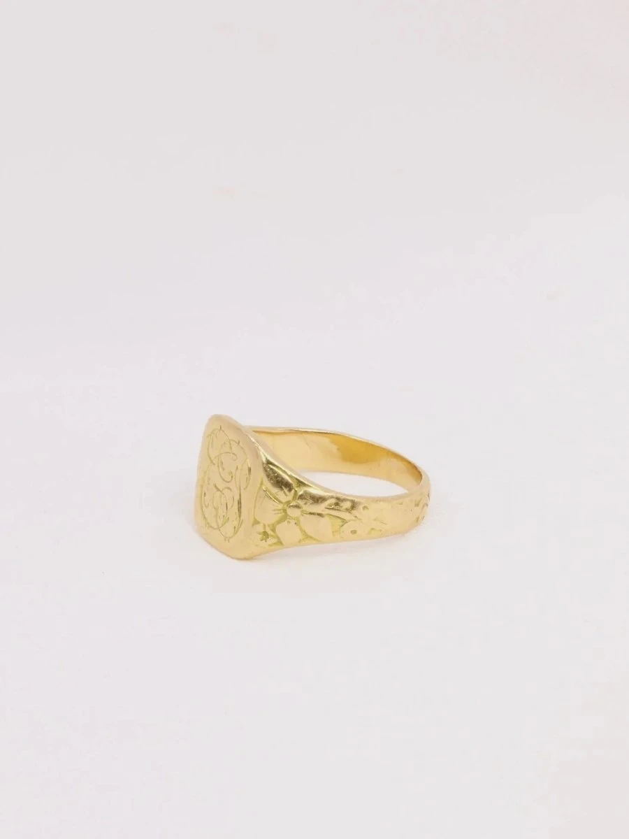 Chevalière Art Nouveau Or Jaune 7 Chevalière Art Nouveau Or Jaune – Image 7