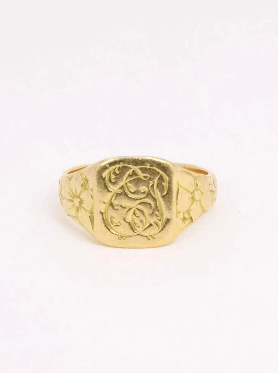 Chevalière Art Nouveau Or Jaune 1 Chevalière Art Nouveau Or Jaune