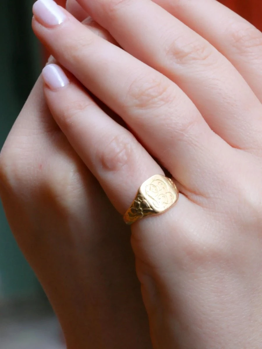 Chevalière Art Nouveau Or Jaune 2 Chevalière Art Nouveau Or Jaune – Image 2