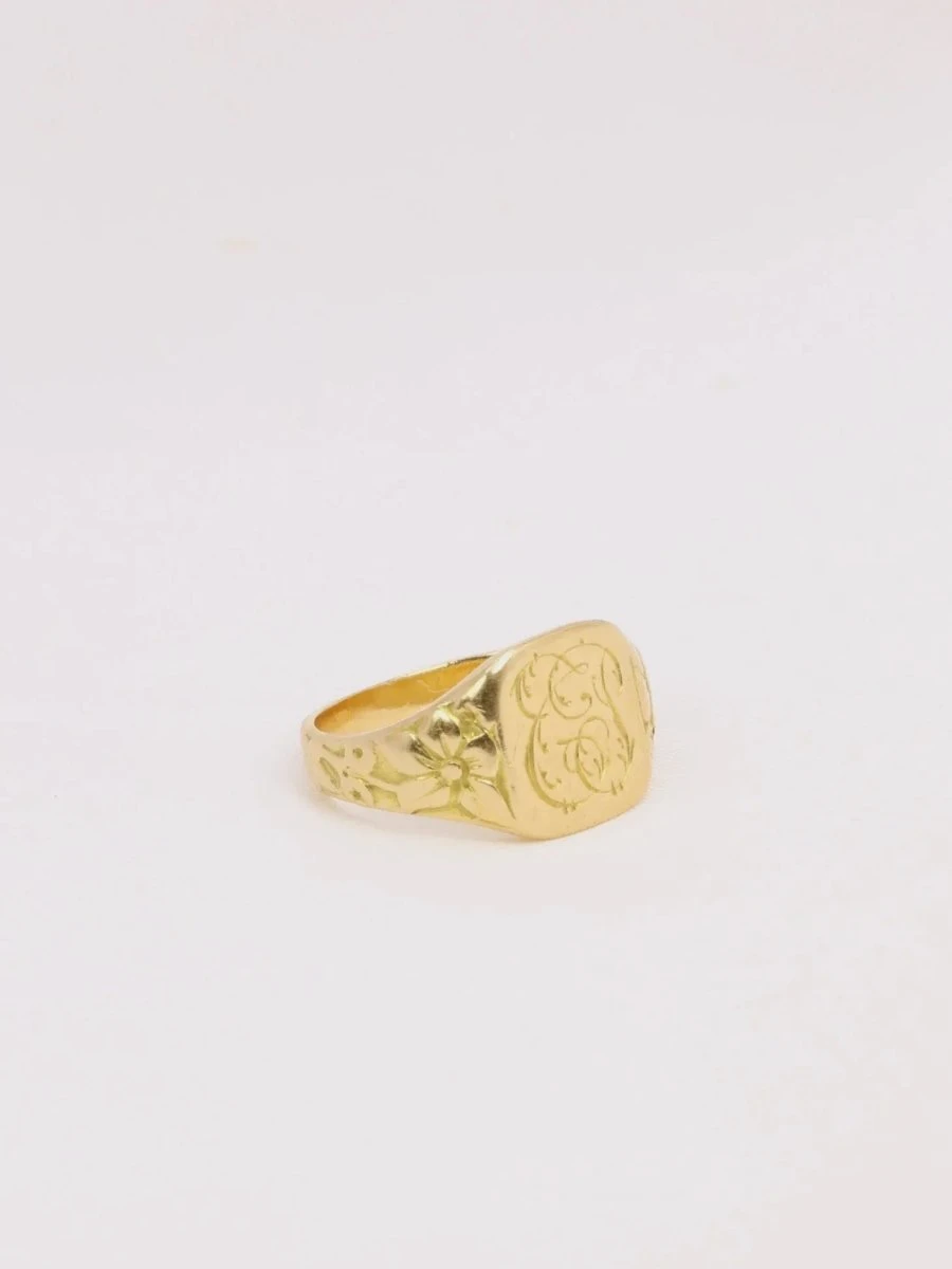 Chevalière Art Nouveau Or Jaune 3 Chevalière Art Nouveau Or Jaune – Image 3