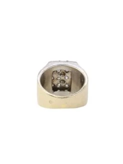 Bague Chevalière Pavée En Or Blanc Et Diamants -Castafiore Boutique chevaliere en or blanc pavee de diamants 629844