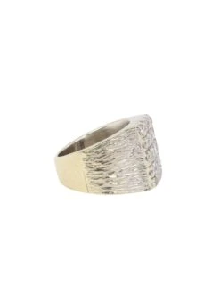 Bague Chevalière Pavée En Or Blanc Et Diamants -Castafiore Boutique chevaliere en or blanc pavee de diamants 789480