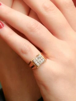 Chevalière Vintage Or Plateau De Diamants -Castafiore Boutique chevaliere vintage or plateau de diamants 327188