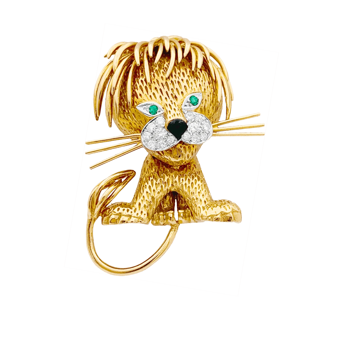 Miller Clip VAN CLEEF & ARPELS, "Lion Ebouriffé" En Or Jaune, émeraude Et Diamants 3 Miller Clip VAN CLEEF & ARPELS, "Lion Ebouriffé" En Or Jaune, émeraude Et Diamants – Image 3