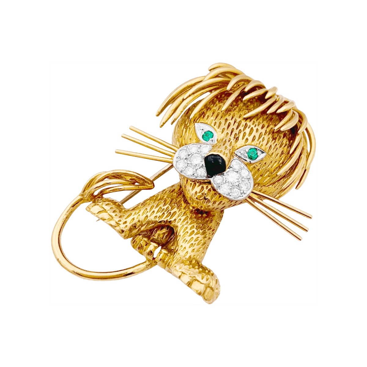 Miller Clip VAN CLEEF & ARPELS, "Lion Ebouriffé" En Or Jaune, émeraude Et Diamants 4 Miller Clip VAN CLEEF & ARPELS, "Lion Ebouriffé" En Or Jaune, émeraude Et Diamants – Image 4