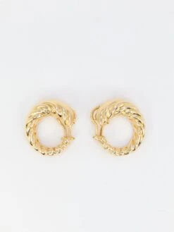 Clips D'oreilles Créoles Vintage En Or Jaune