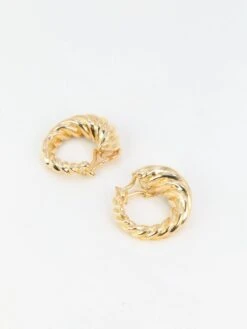 Clips D'oreilles Créoles Vintage En Or Jaune 12 Clips D'oreilles Créoles Vintage En Or Jaune -Castafiore Boutique clips doreilles creoles vintage en or jaune 933723