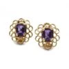 Clips D'oreilles - Or Et Améthystes