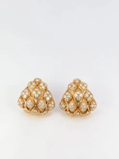 Clips D’oreilles Pommes De Pins En Or Et Diamants, 1970
