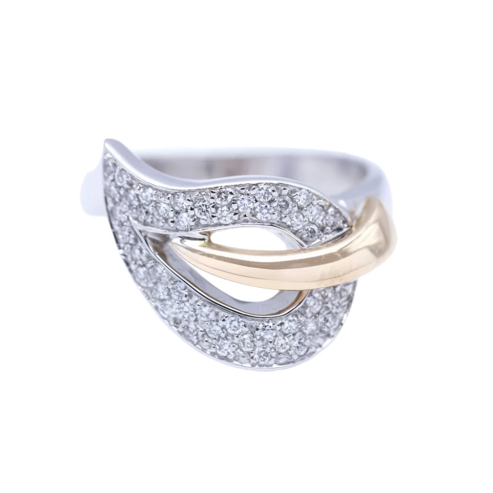 Bague Pavée En Or Rose Et Blanc Et Diamants 1 Bague Pavée En Or Rose Et Blanc Et Diamants