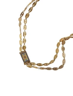 Collier Chaîne Double Or Et Fermoir émaillé -Castafiore Boutique collier chaine double or et fermoir emaille 165084