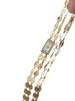 Collier Chaîne Double Or Et Fermoir émaillé -Castafiore Boutique collier chaine double or et fermoir emaille 220282